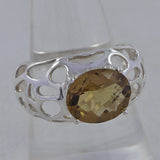 Green Amethyst Silver Ring