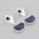 Tanzanite Raw Gemstone 925 Solid Silver Pendant Set