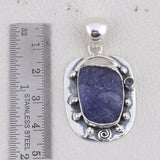 Tanzanite Raw Gemstone 925 Solid Silver Pendant Set