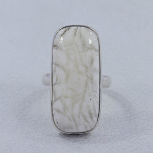 925 Sterling Silver Scolecite Ring