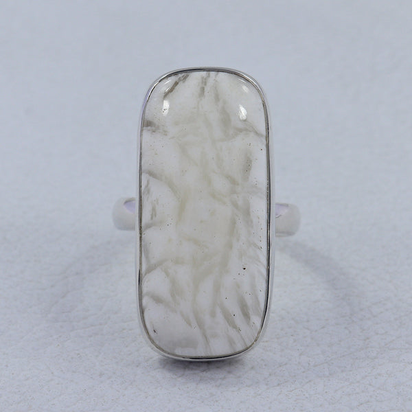 925 Sterling Silver Scolecite Ring