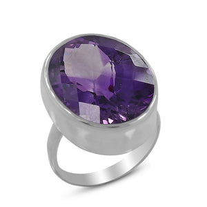 925 Sterling Silver Amethyst Ring