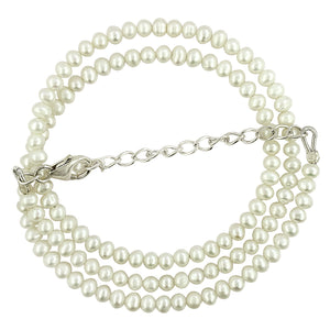 Pearl Cab Beads Silver jewelry Necklace