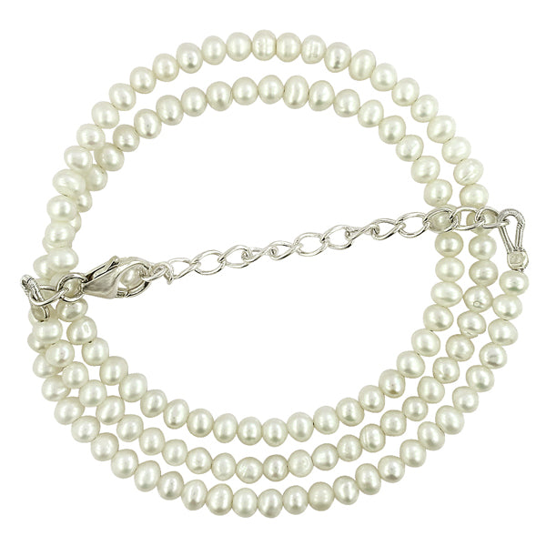 Pearl Cab Beads Silver jewelry Necklace