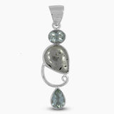 Larimar & Blue Topaz Silver Pendants