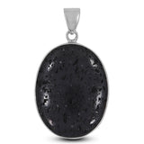 925 Sterling Silver Black Lava Pendant