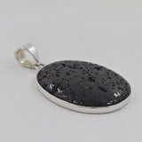 925 Sterling Silver Black Lava Pendant