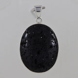 925 Sterling Silver Black Lava Pendant