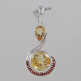 Citrine Gemstone 925 Sterling Silver Pendant