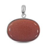 Red Sunstone Gemstone Silver Pendant