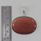 Red Sunstone Gemstone Silver Pendant