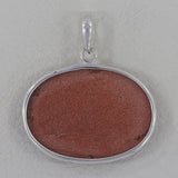 Red Sunstone Gemstone Silver Pendant