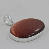 Red Sunstone Gemstone Silver Pendant