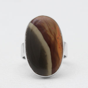925 Sterling Silver Polychrome Jasper Rings