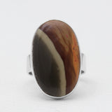 925 Sterling Silver Polychrome Jasper Rings