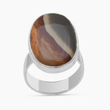 925 Sterling Silver Polychrome Jasper Rings