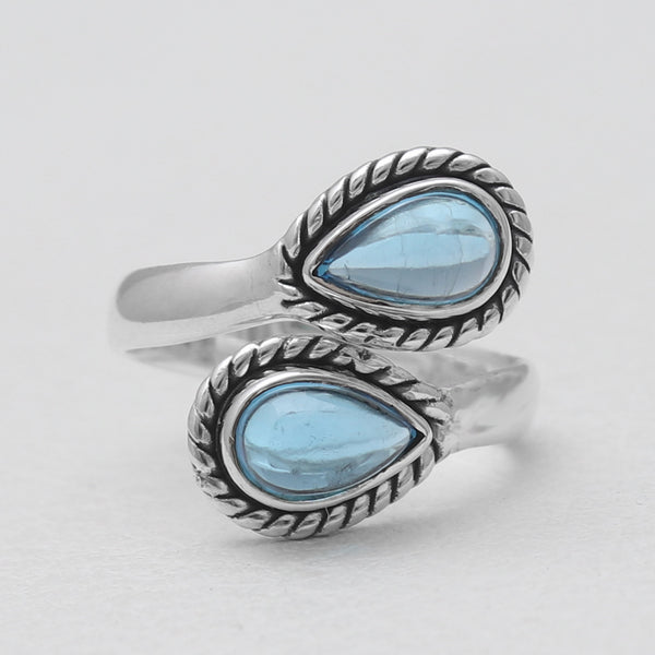 925 Sterling Silver Blue Topaz Rings