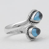925 Sterling Silver Blue Topaz Rings