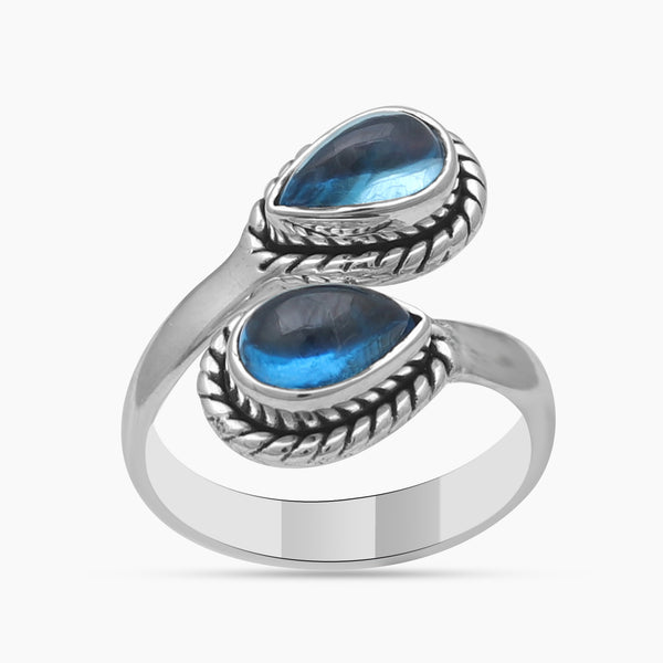 925 Sterling Silver Blue Topaz Rings