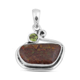 Ammolite Gemstone 925 Solid Silver Pendant Set