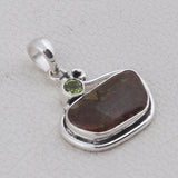 Ammolite Gemstone 925 Solid Silver Pendant Set