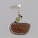 Ammolite Gemstone 925 Solid Silver Pendant Set