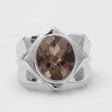 925 Sterling Silver Smoky Quartz Rings