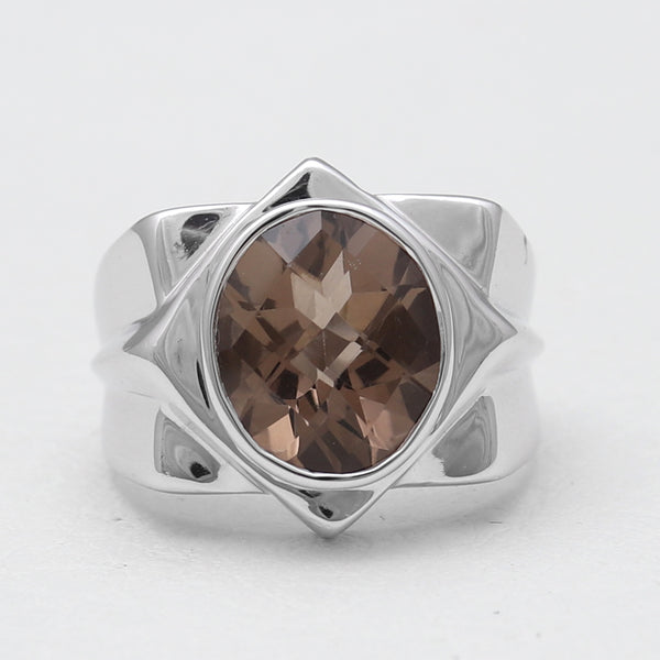 925 Sterling Silver Smoky Quartz Rings