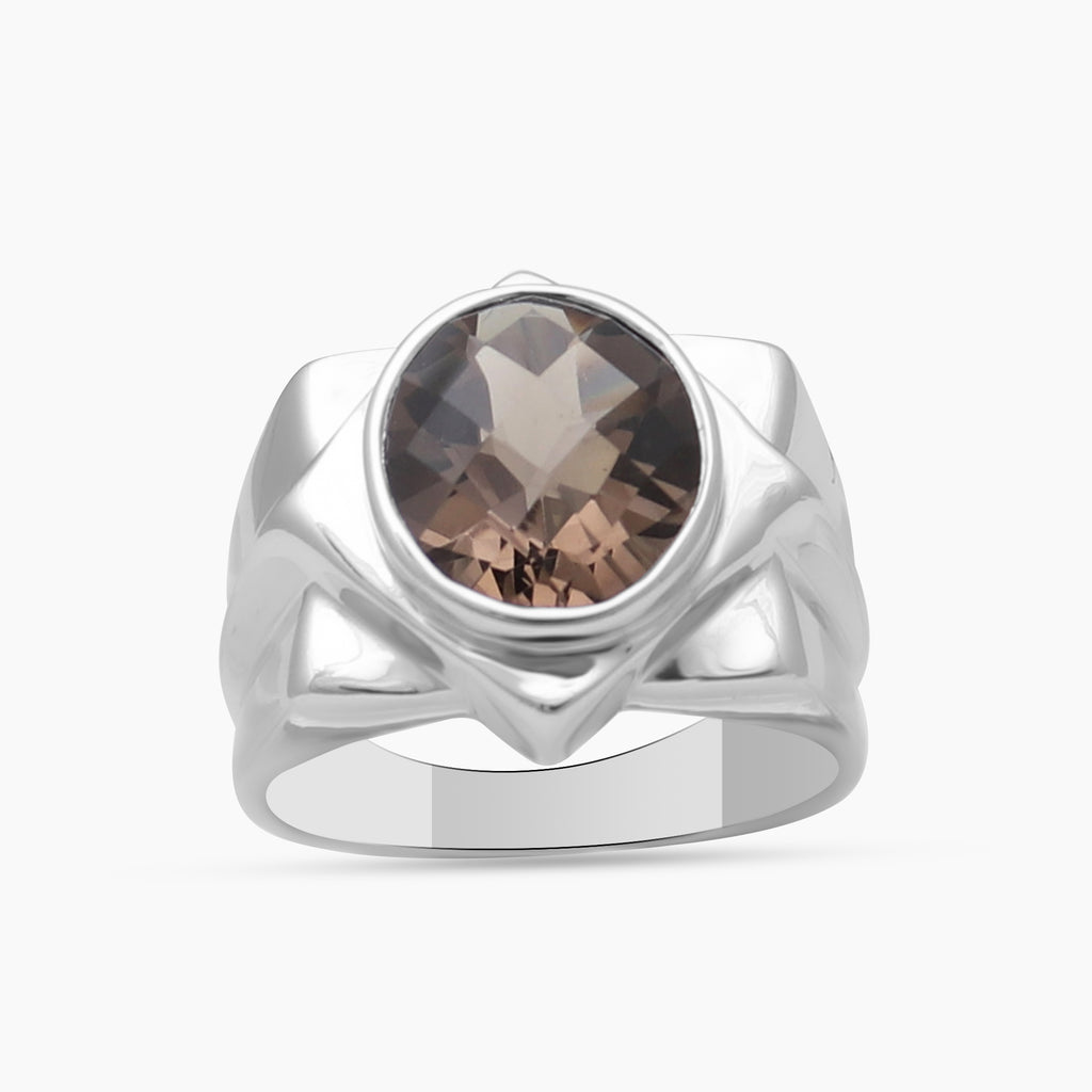 925 Sterling Silver Smoky Quartz Rings