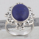 Lapis Lazuli Gemstone 925 Solid Silver Pendant Set