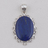 Lapis Lazuli Gemstone 925 Solid Silver Pendant Set