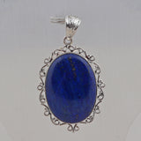 Lapis Lazuli Gemstone 925 Solid Silver Pendant Set