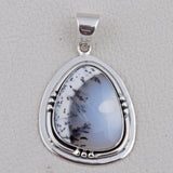 Dendritic Opal Gemstone 925 Sterling Silver Pendant Set