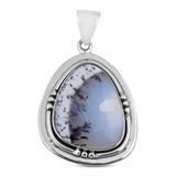 Dendritic Opal Gemstone 925 Sterling Silver Pendant Set