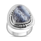 Dendritic Opal Gemstone 925 Sterling Silver Pendant Set