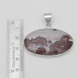Natural Coffee Bean Jasper Silver Pendants