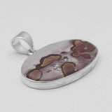 Natural Coffee Bean Jasper Silver Pendants