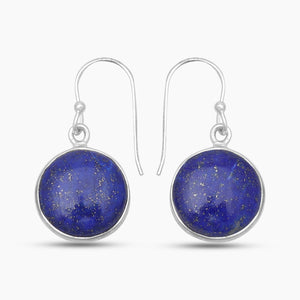 Lapis Lazuli Silver Plain Earrings