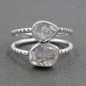 925 Sterling Silver Herkimer Quartz Ring