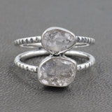 Natural Raw Herkimer Diamond Ring