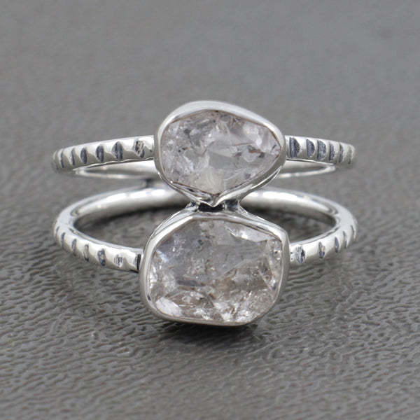925 Sterling Silver Herkimer Quartz Ring