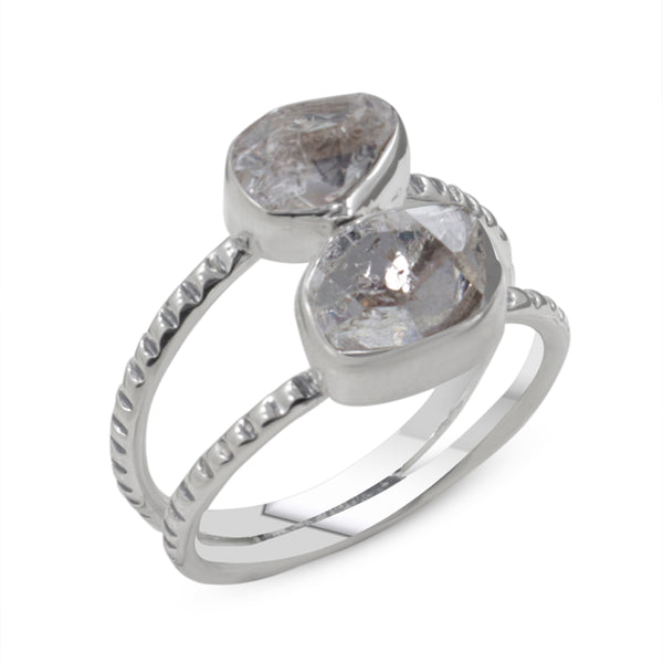 925 Sterling Silver Herkimer Quartz Ring