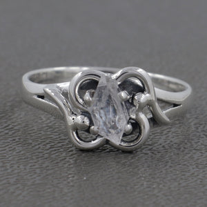 925 Sterling Silver Herkimer Quartz Ring