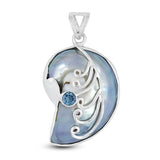 Ammonite Shell Silver Pendant