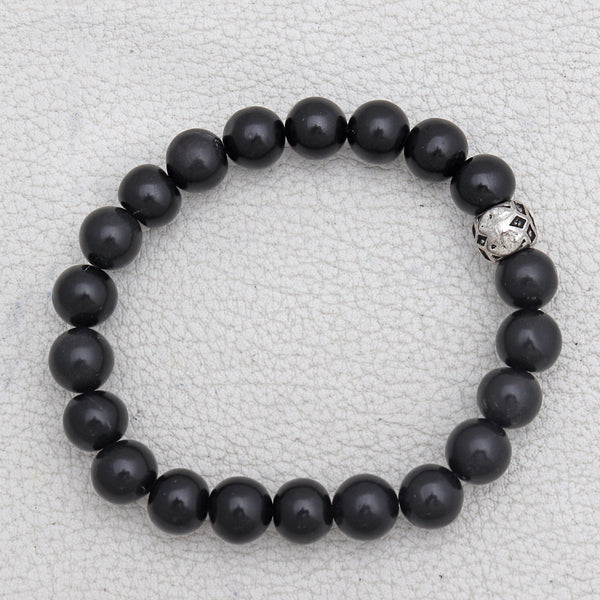 Natural Black Jade Beads Bracelet