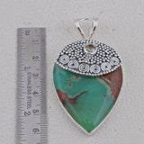 Chrysoprase Gemstone 925 Genuine Silver Pendant Set