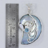 Ammonite Shell Silver Pendant