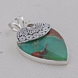 Chrysoprase Gemstone 925 Genuine Silver Pendant Set