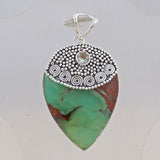 Chrysoprase Gemstone 925 Genuine Silver Pendant Set