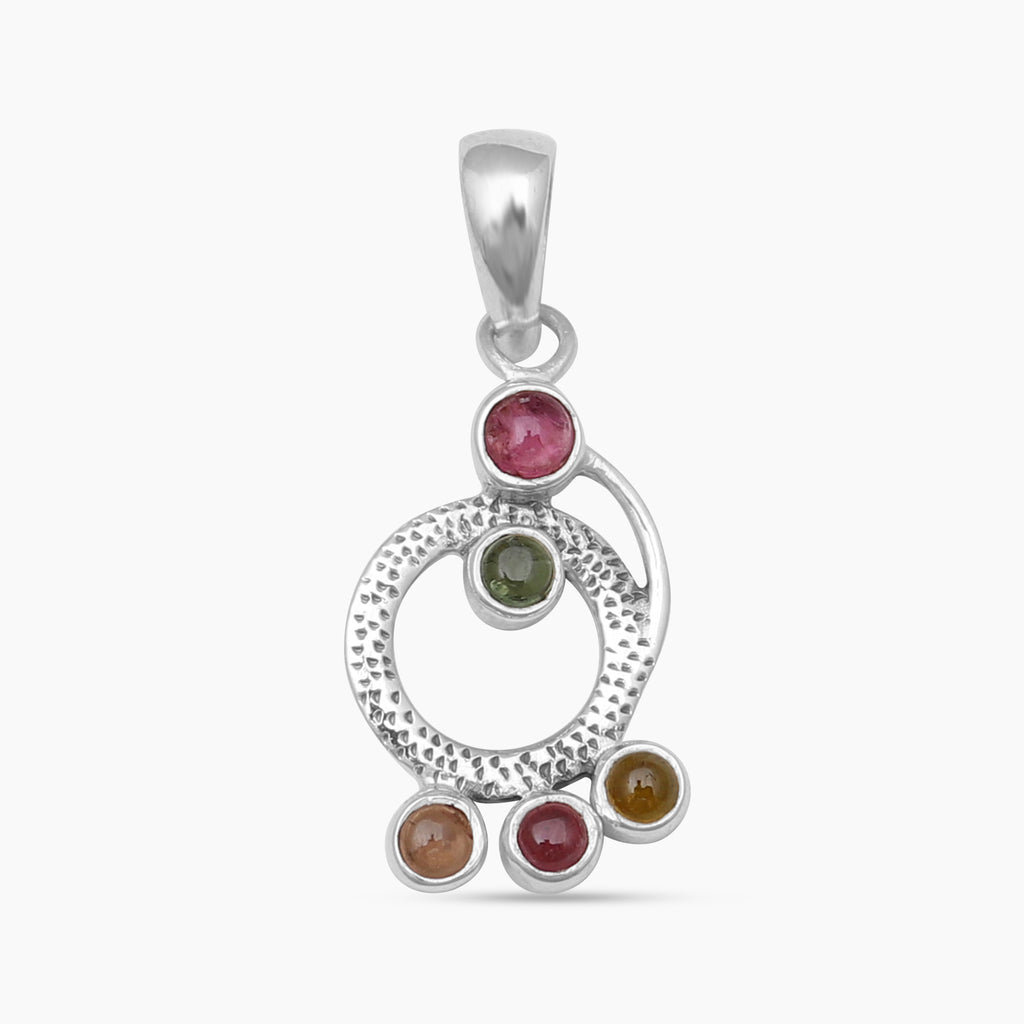 Multi Tourmaline Silver Pendants